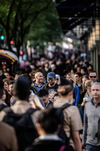 People in city